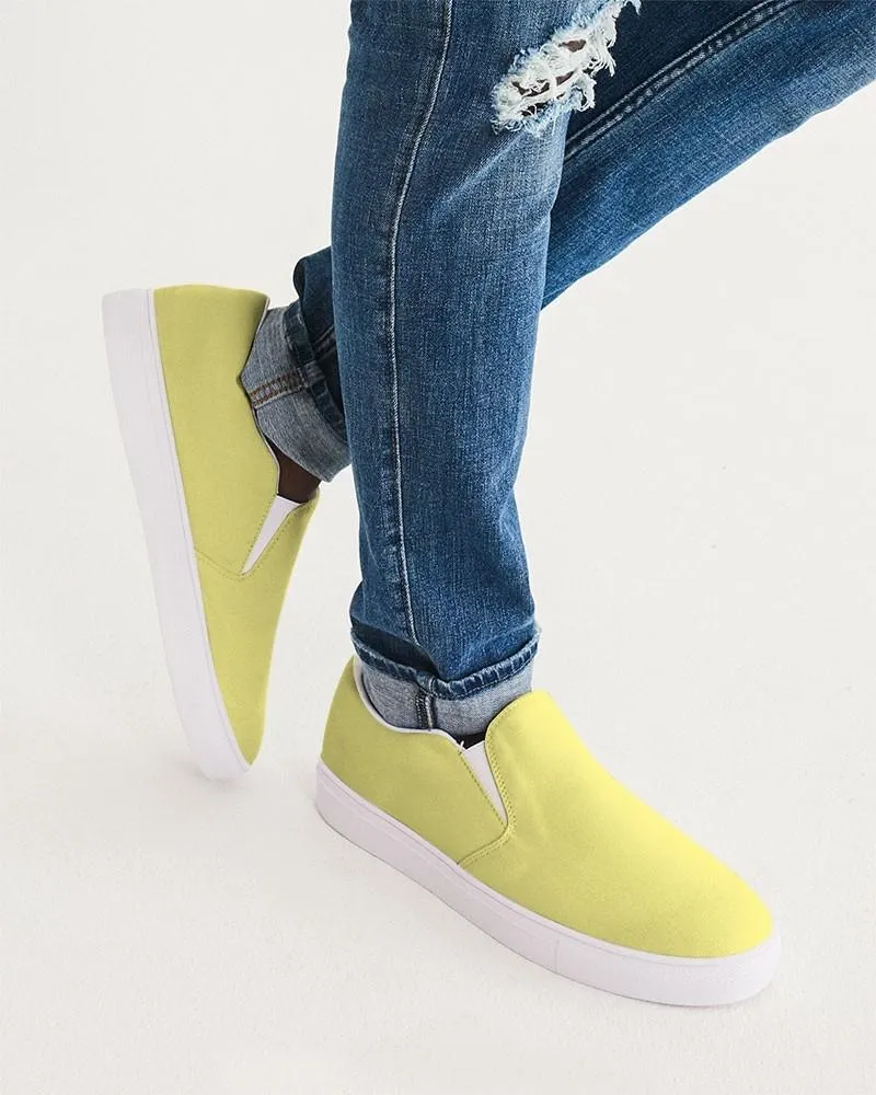 Pastel Yellow Slip-On Canvas Sneakers | Men's | Bright Pastel Yellow | C0M0Y60K0