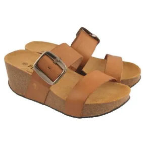 Plakton 273004 Tan Wedge Sandals