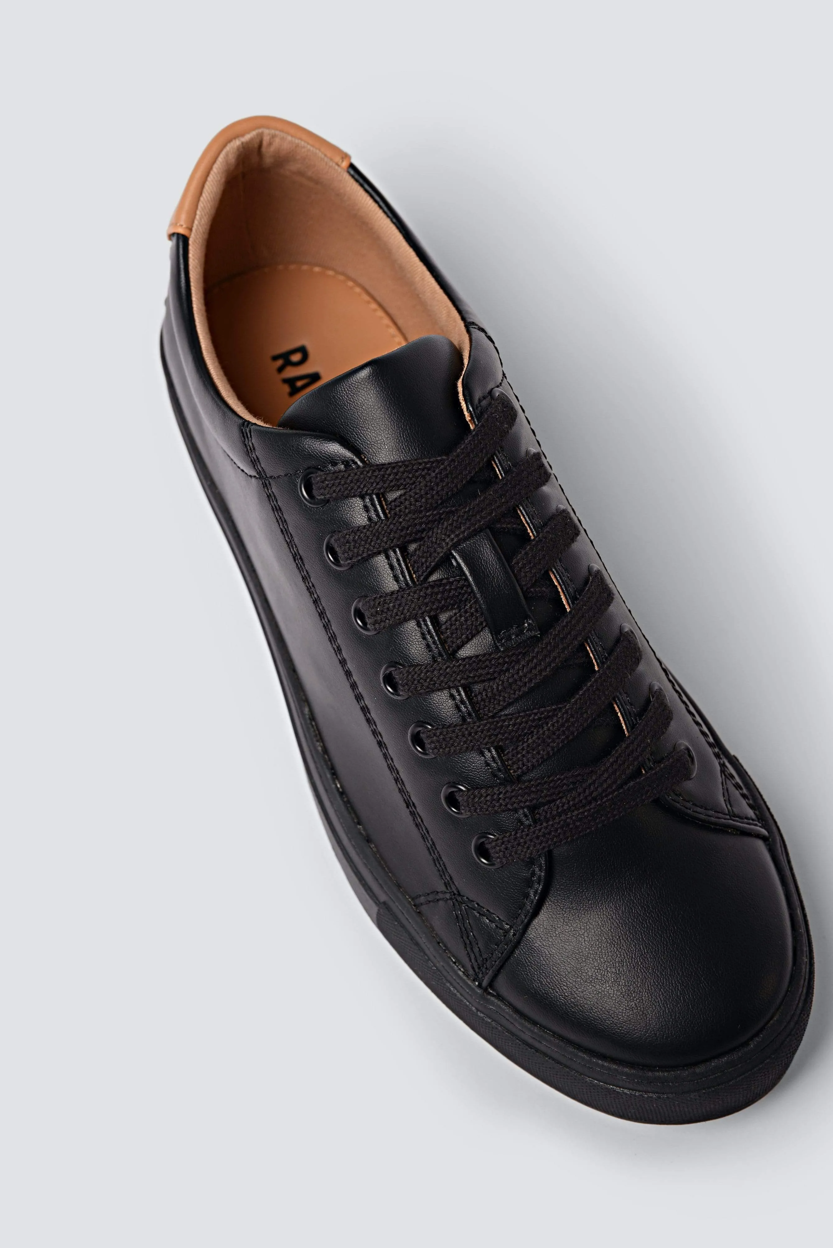 R-Kind Unisex Vegan Leather Sneakers | Mercury Black