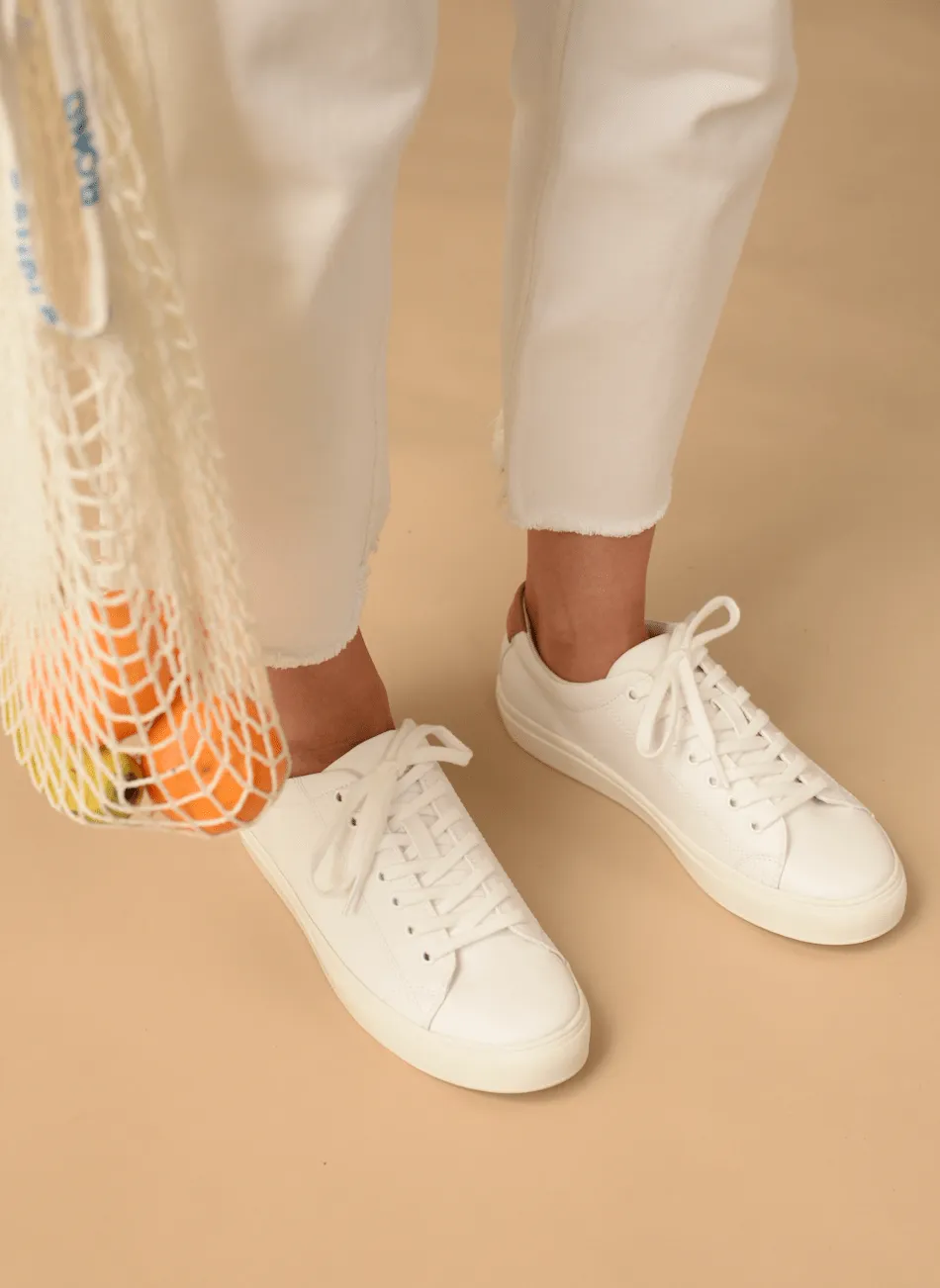 R-Kind Unisex Vegan Leather Sneakers | Moon White