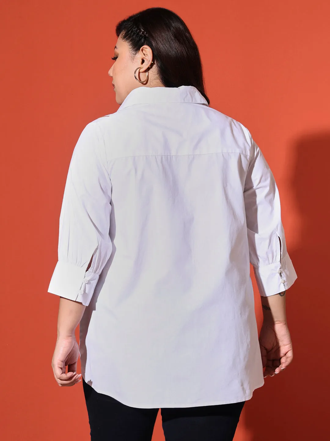 RAI - WHITE EMBROI PLUS SHIRT