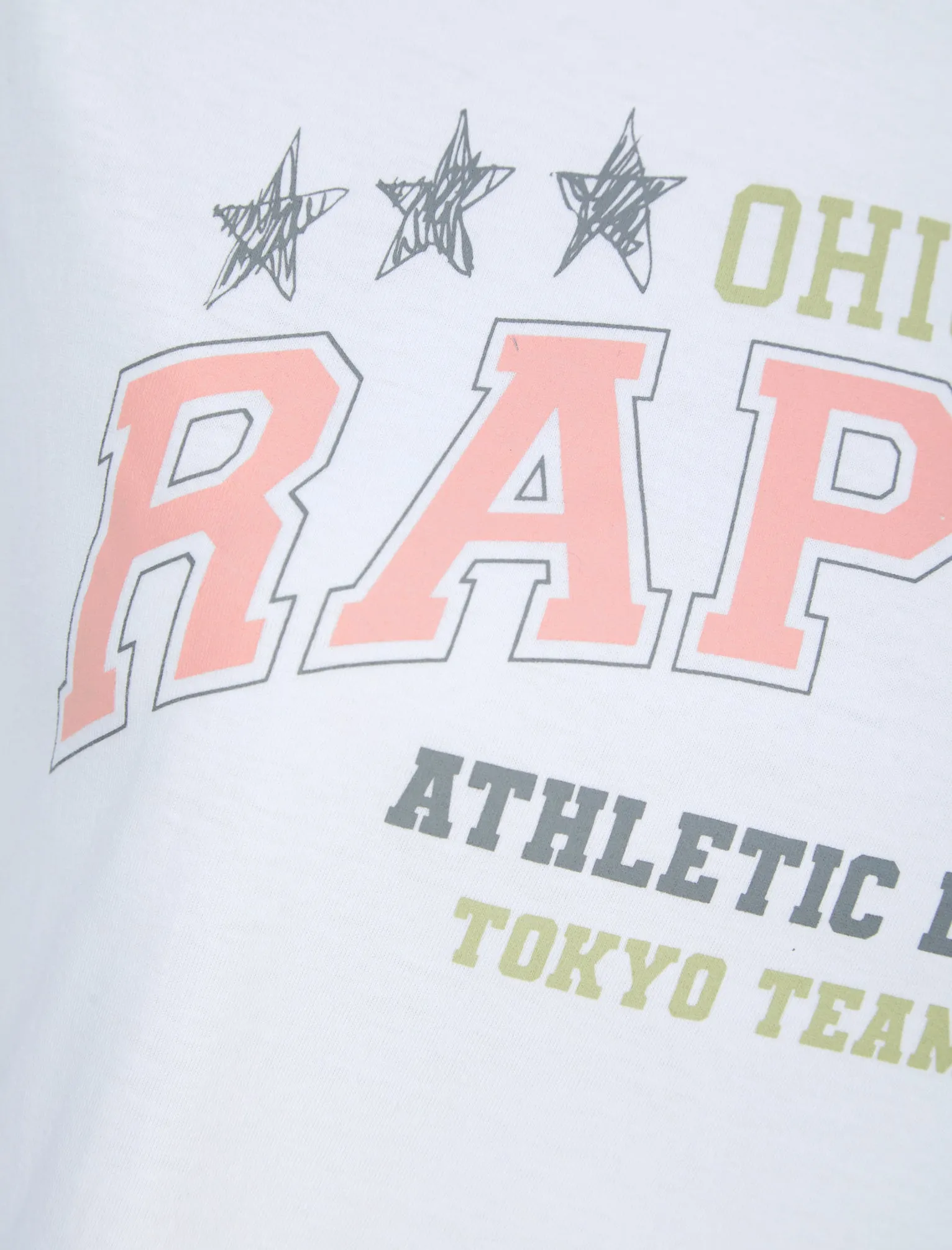 Rapids Motif Cotton Jersey T-Shirt in Optic White - Tokyo Laundry