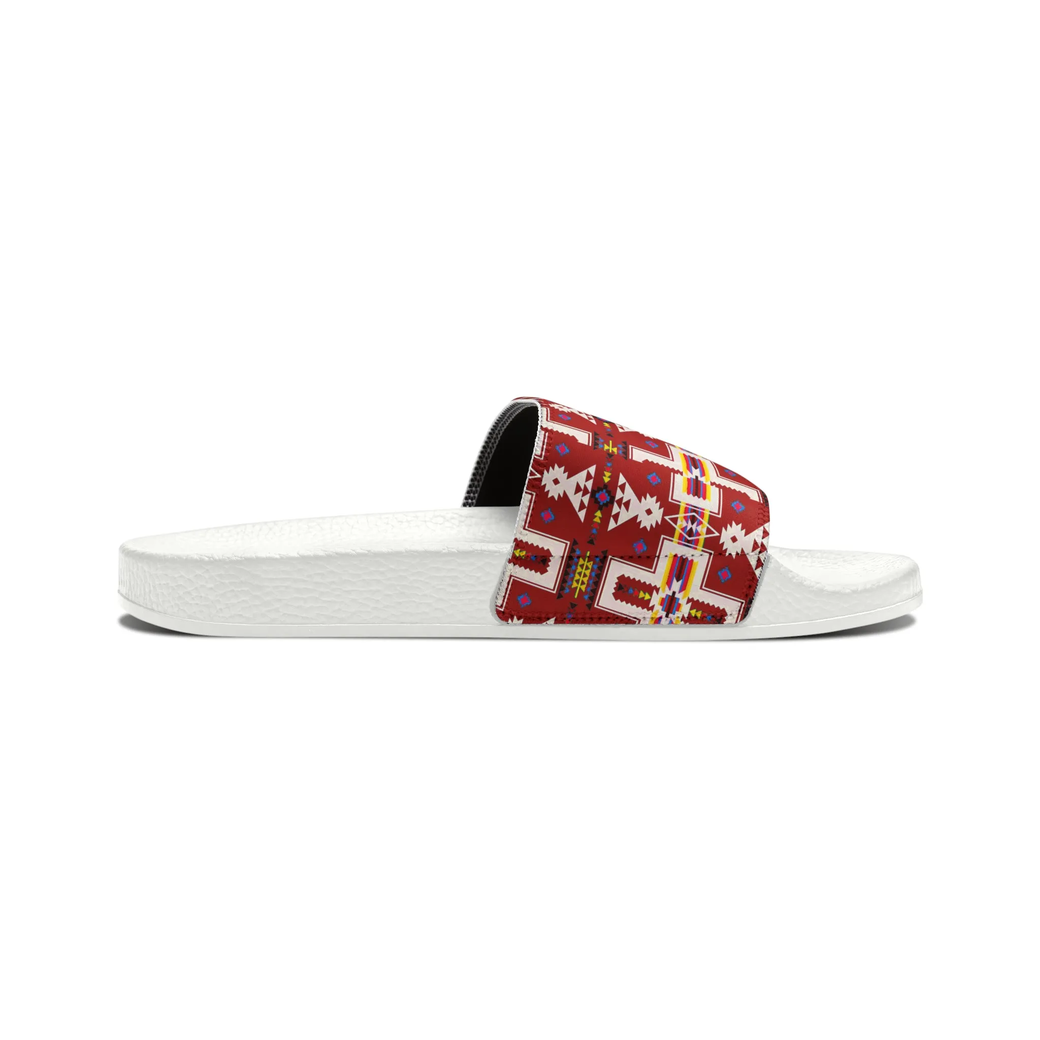 Red native print Women's PU Slide Sandals