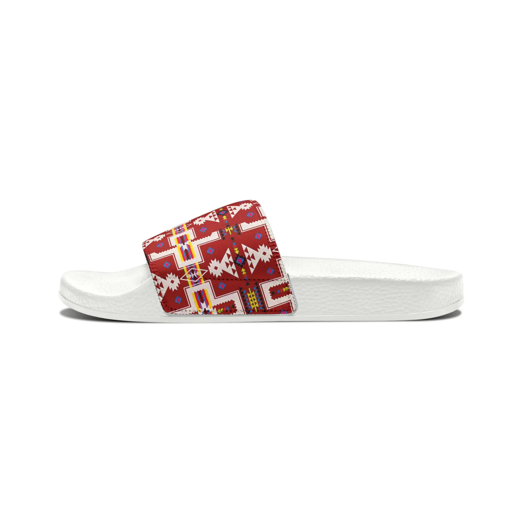 Red native print Women's PU Slide Sandals