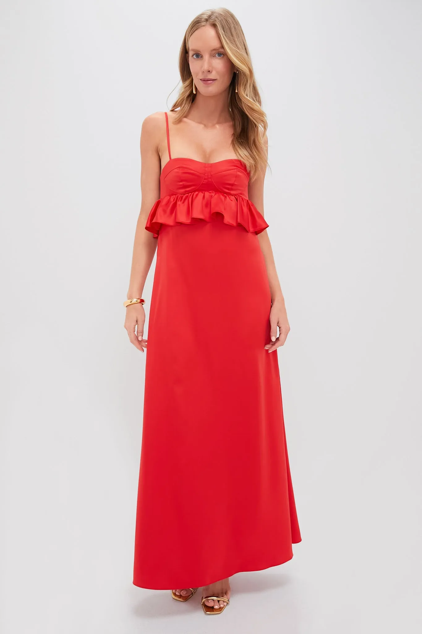 Red Silk Scarlet Maxi Dress