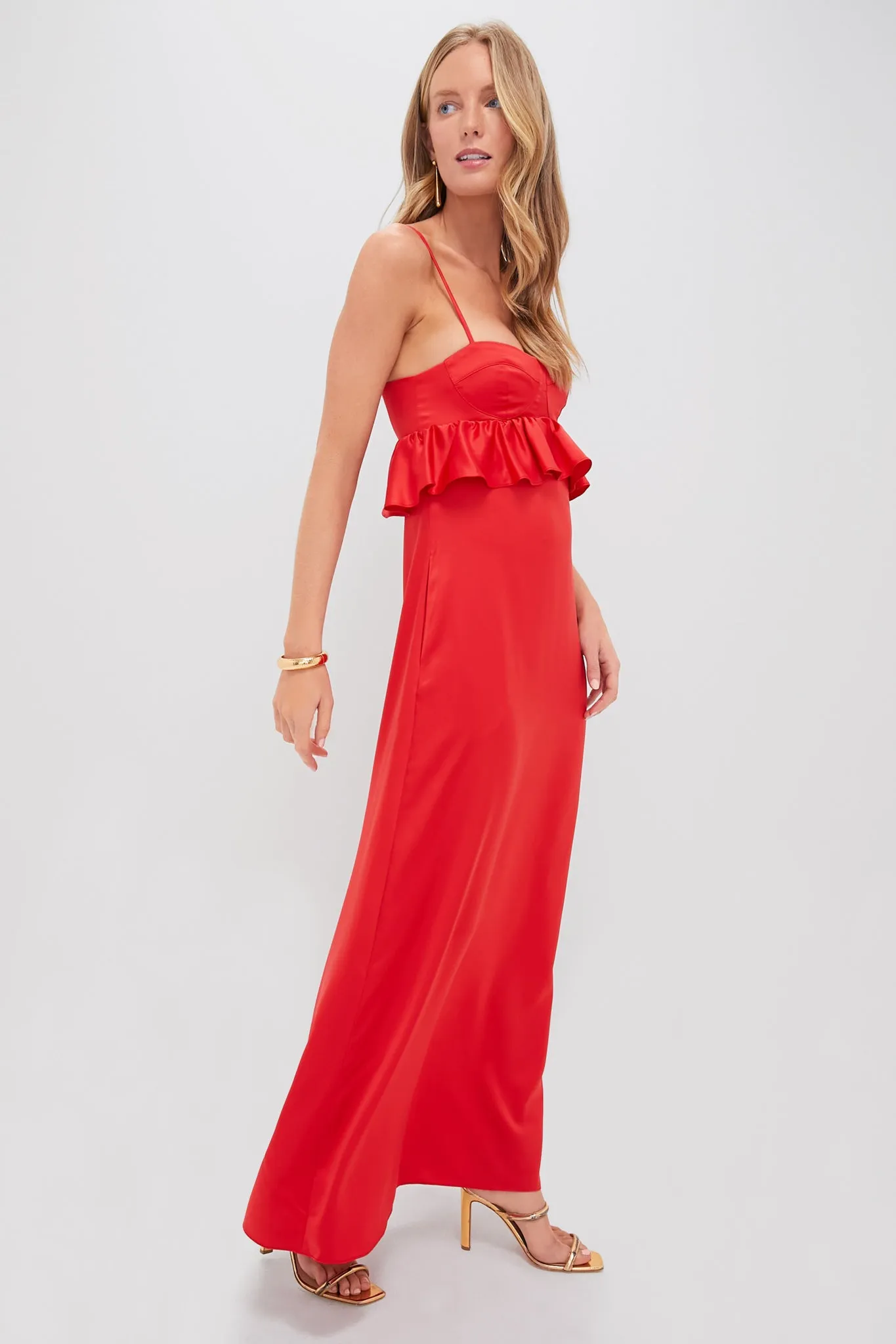 Red Silk Scarlet Maxi Dress