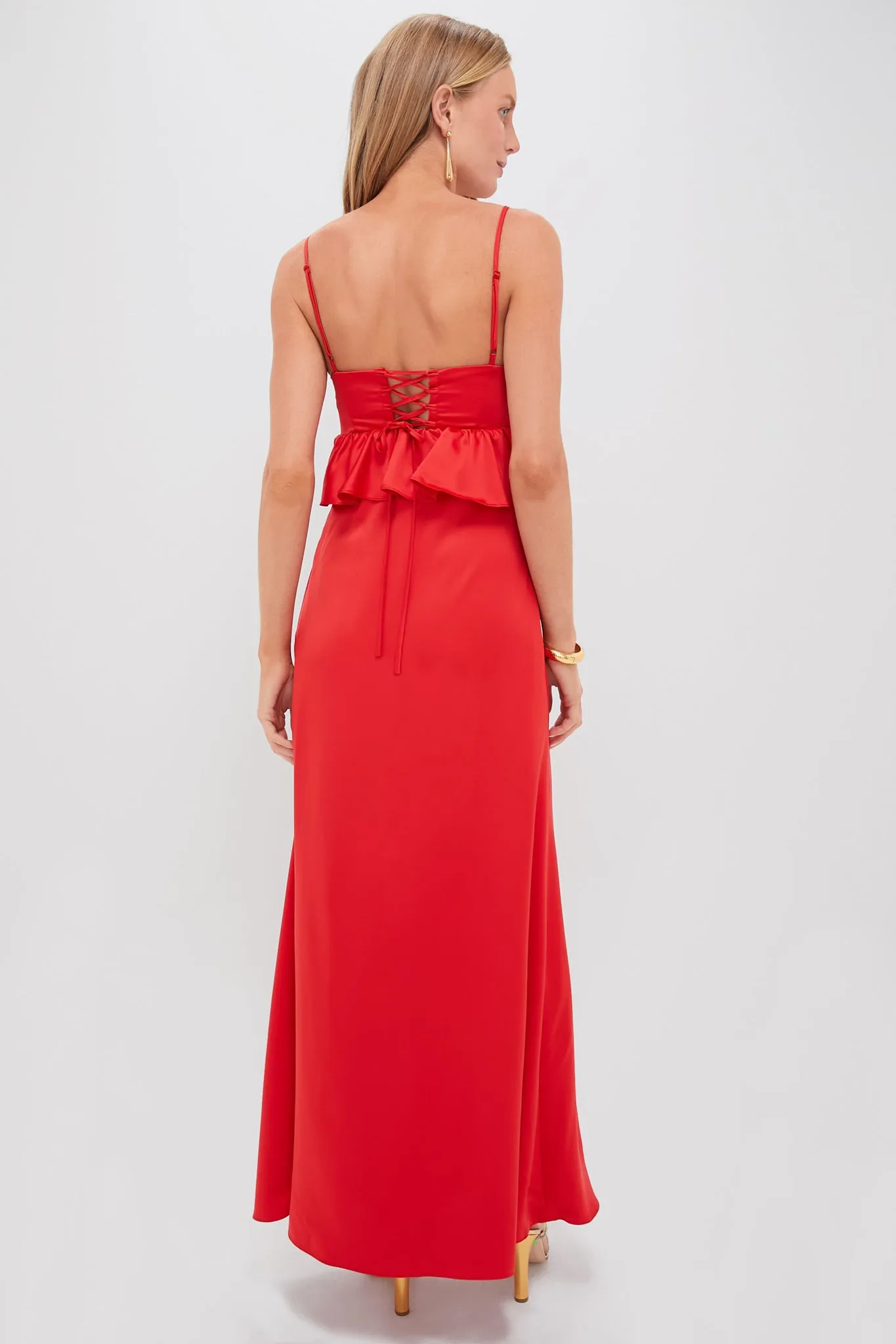 Red Silk Scarlet Maxi Dress