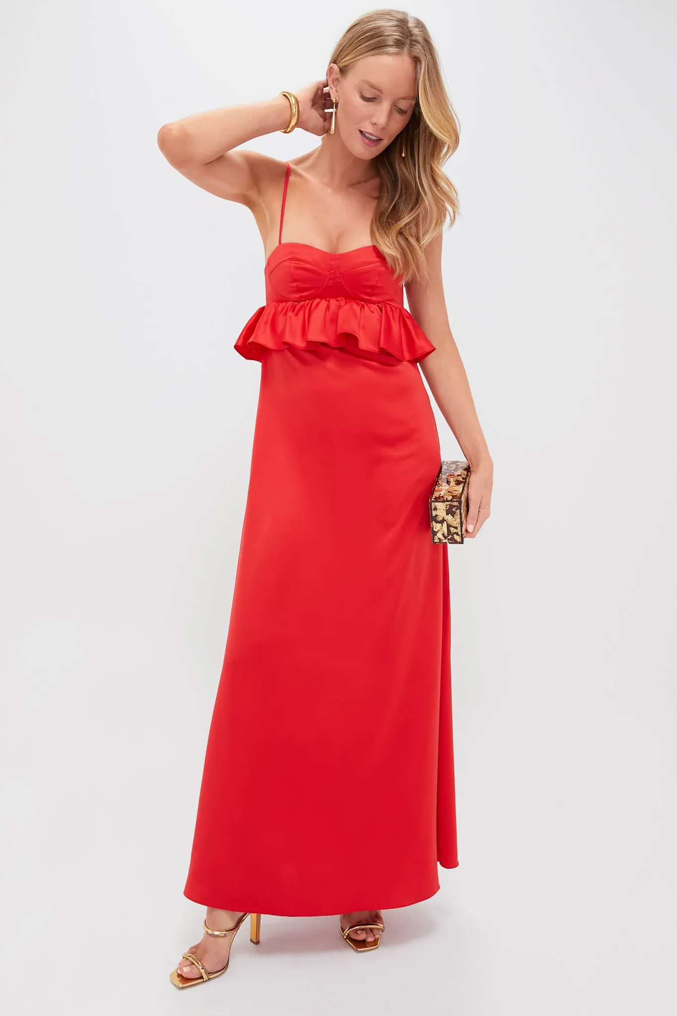 Red Silk Scarlet Maxi Dress