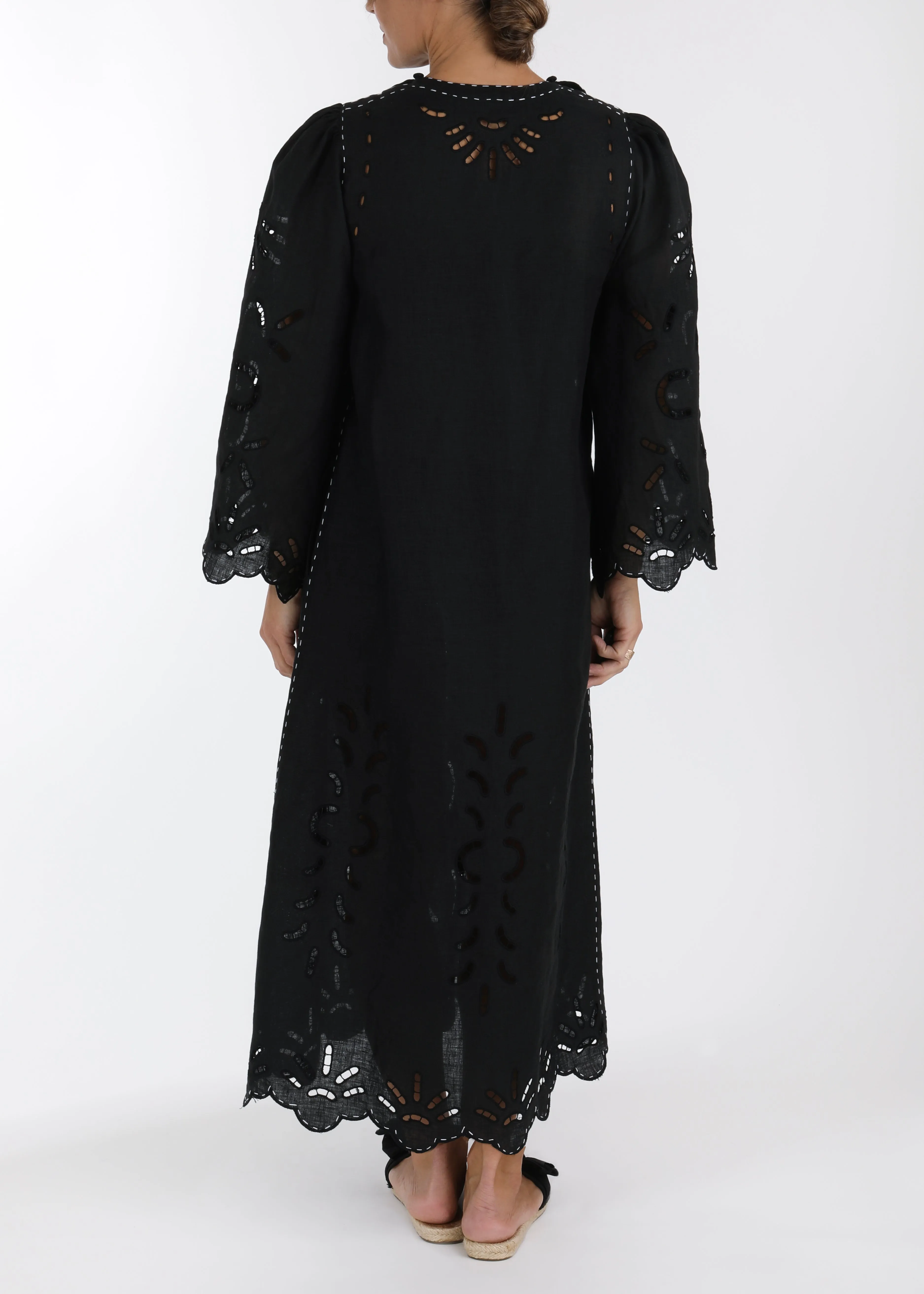 Richelieu Embroidered Ukrainian Dress - Black