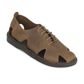 River - Leather Lace-Up Sandal | Oiled Brown