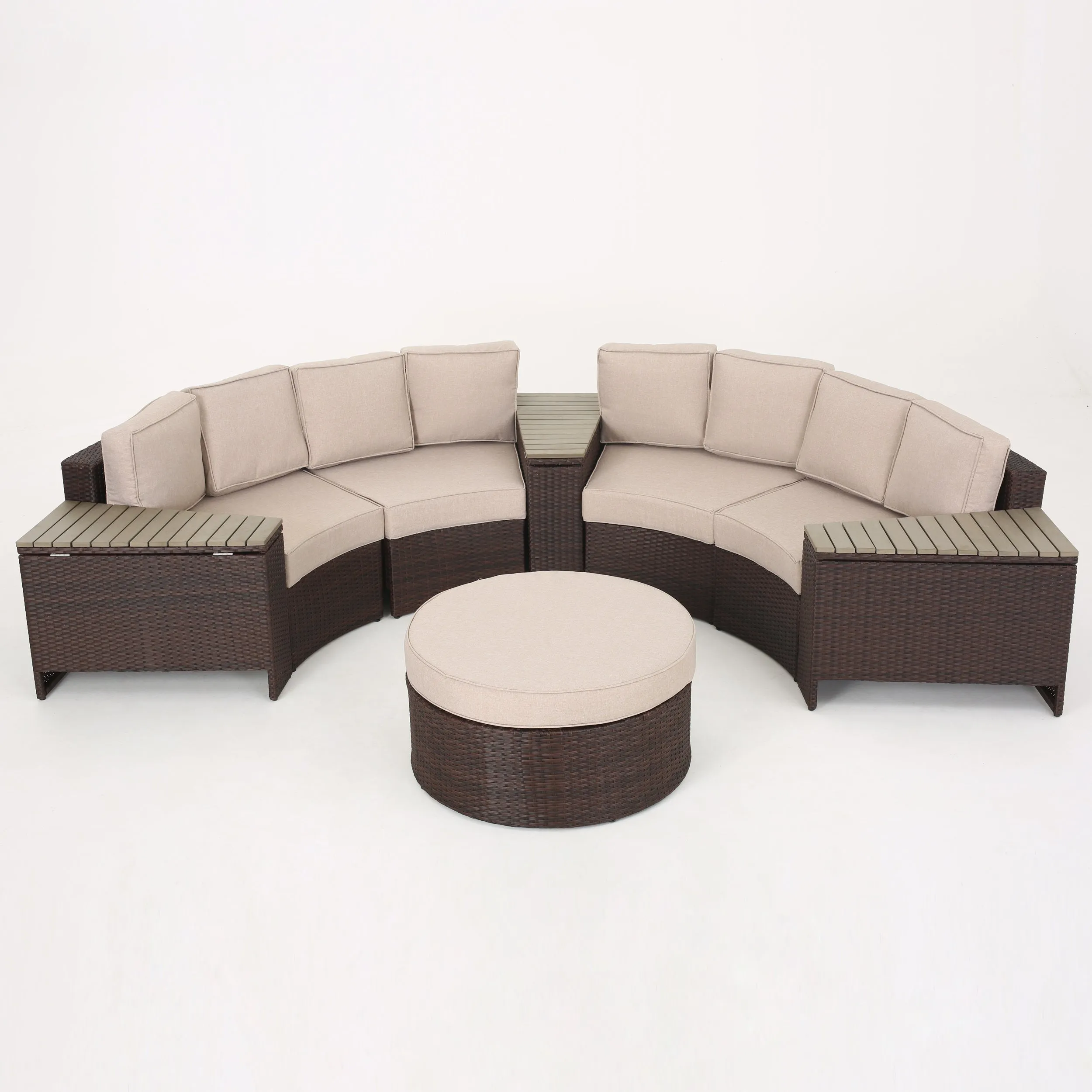 Riviera 8pc Outdoor Sectional Sofa Set w/ Storage Trunks