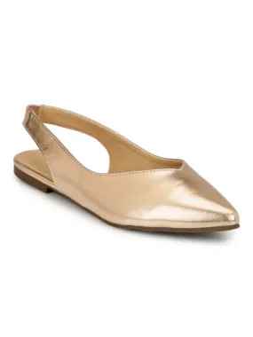 Rose Gold Back Strap Slip-On Flats