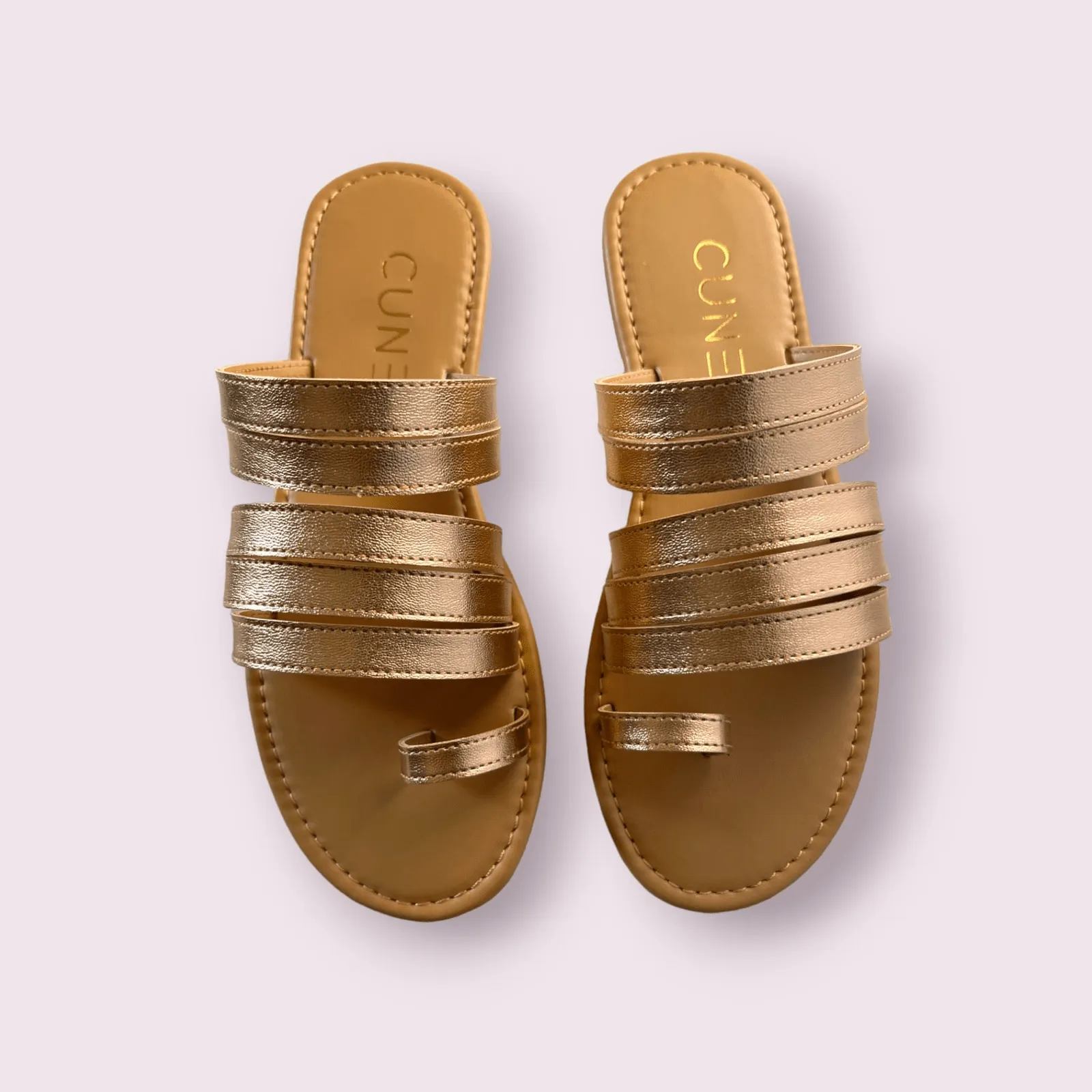 Rose Gold Gladiator Slip Ons