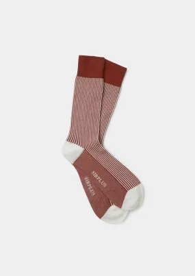 Rust Stripe Cotton Socks