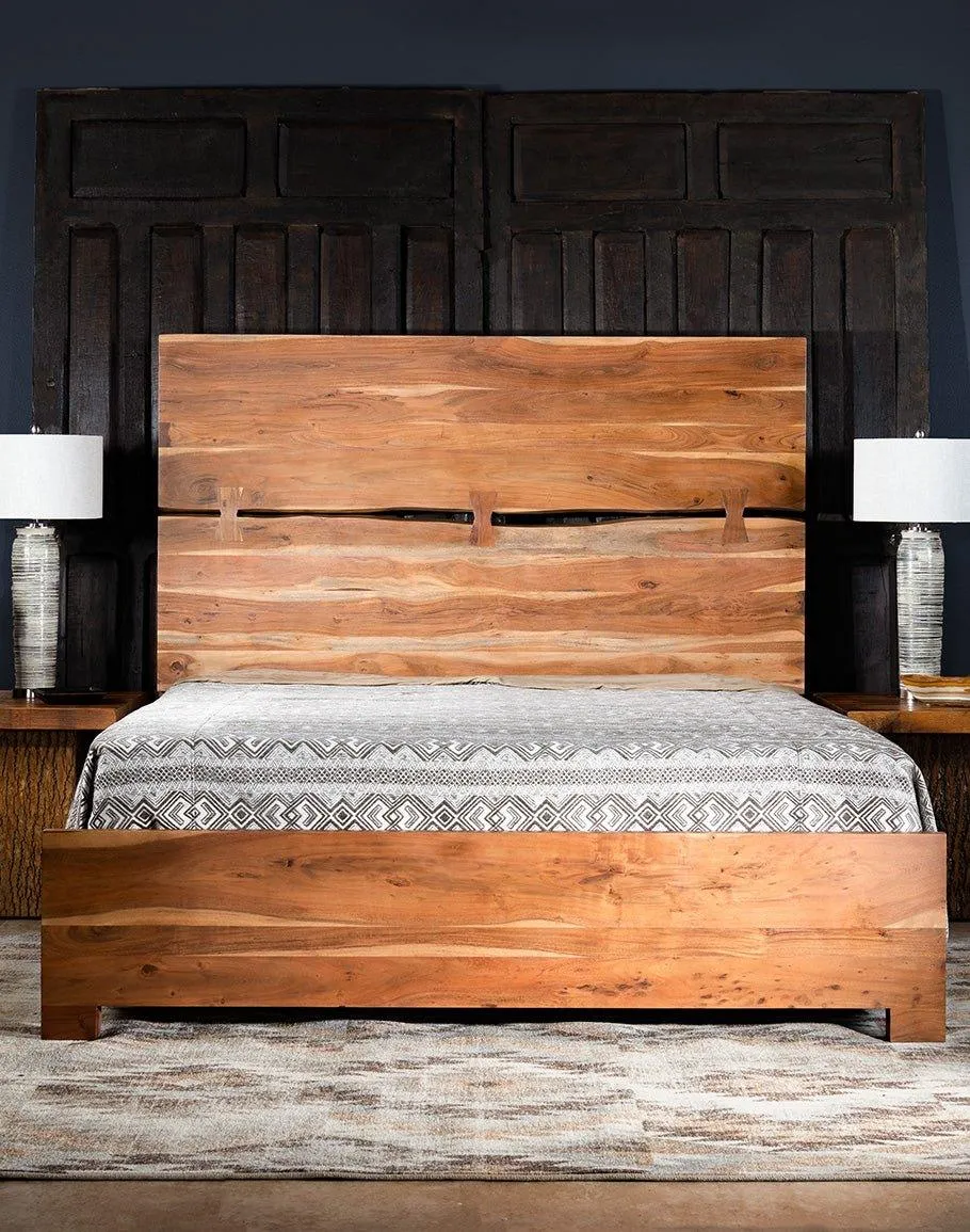 Rustic Acacia Live Edge Bed