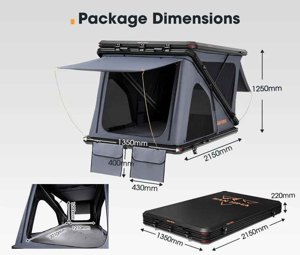 San Hima Kalbarri Z Roof Top Tent Hardshell With Ladder Camping 4x4 4WD