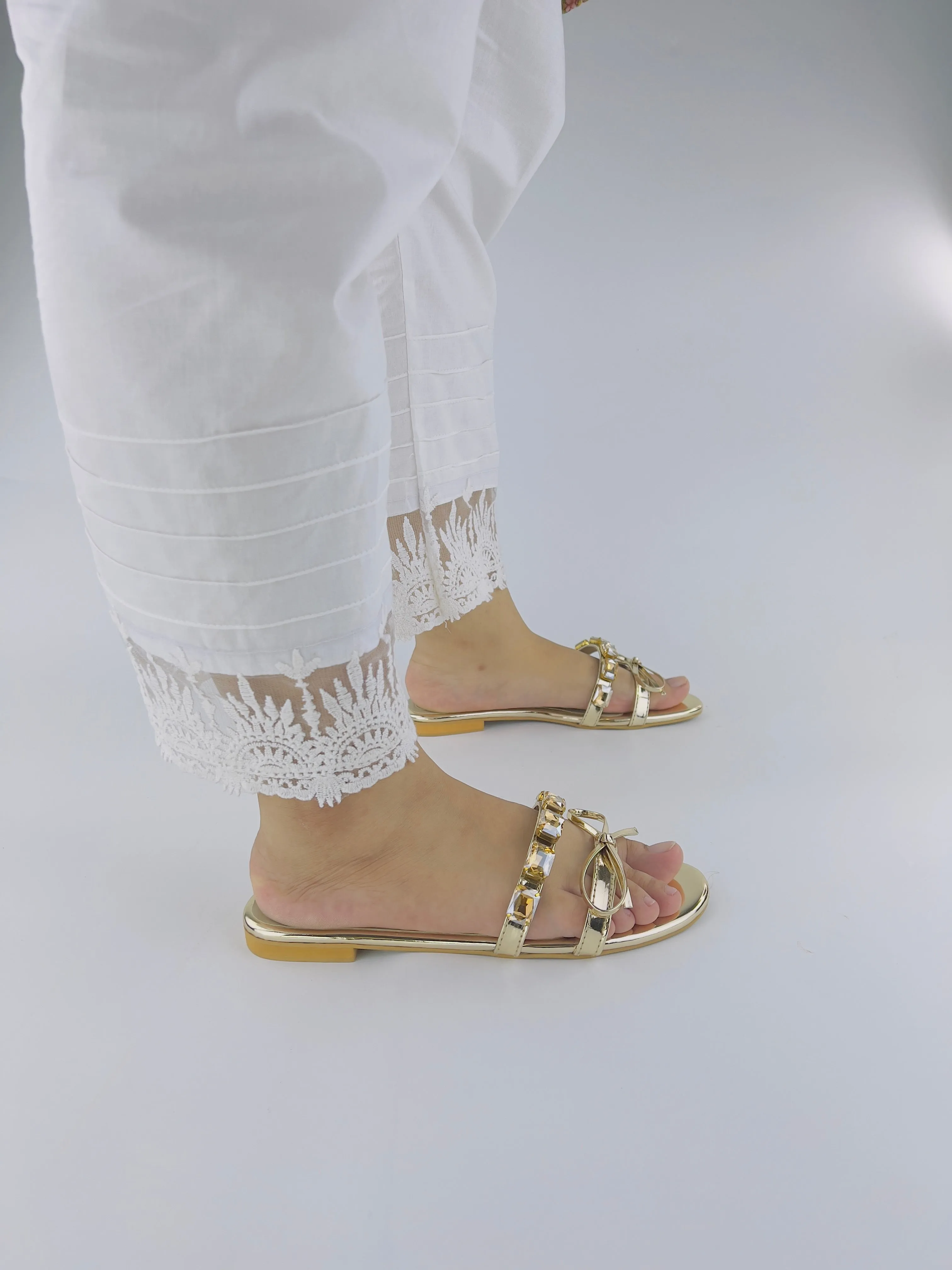 Spunkz Myra Embellished Mirrored Leather Flat Slides