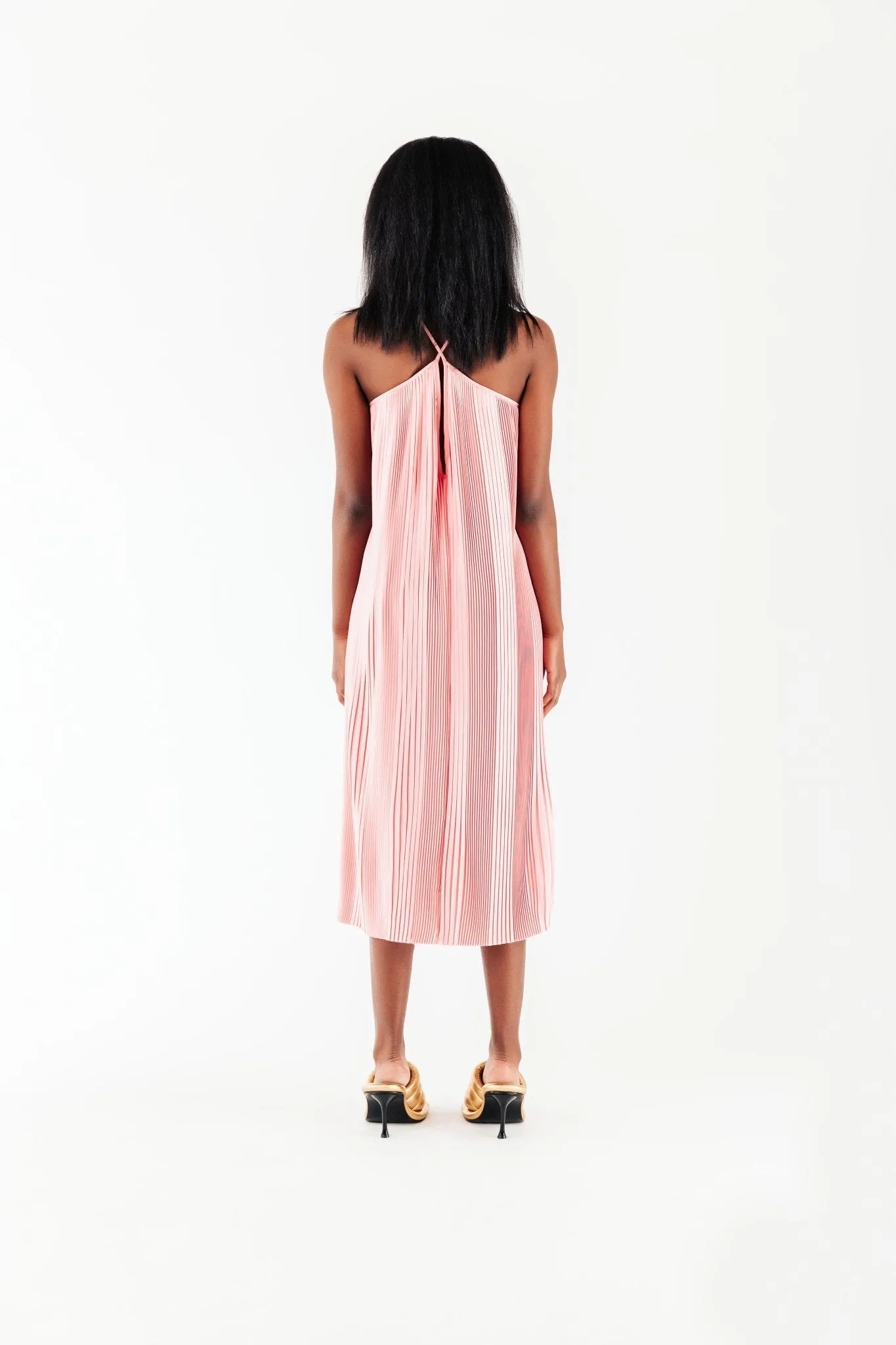 Starr Pleated Crepe Dress