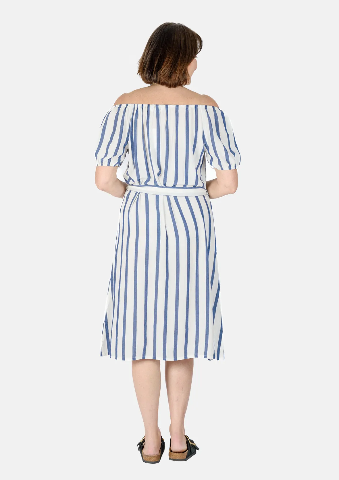 Striped Dress With Waist Tie