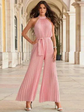 Stylish Halter Neck Wide-Leg Jumpsuit