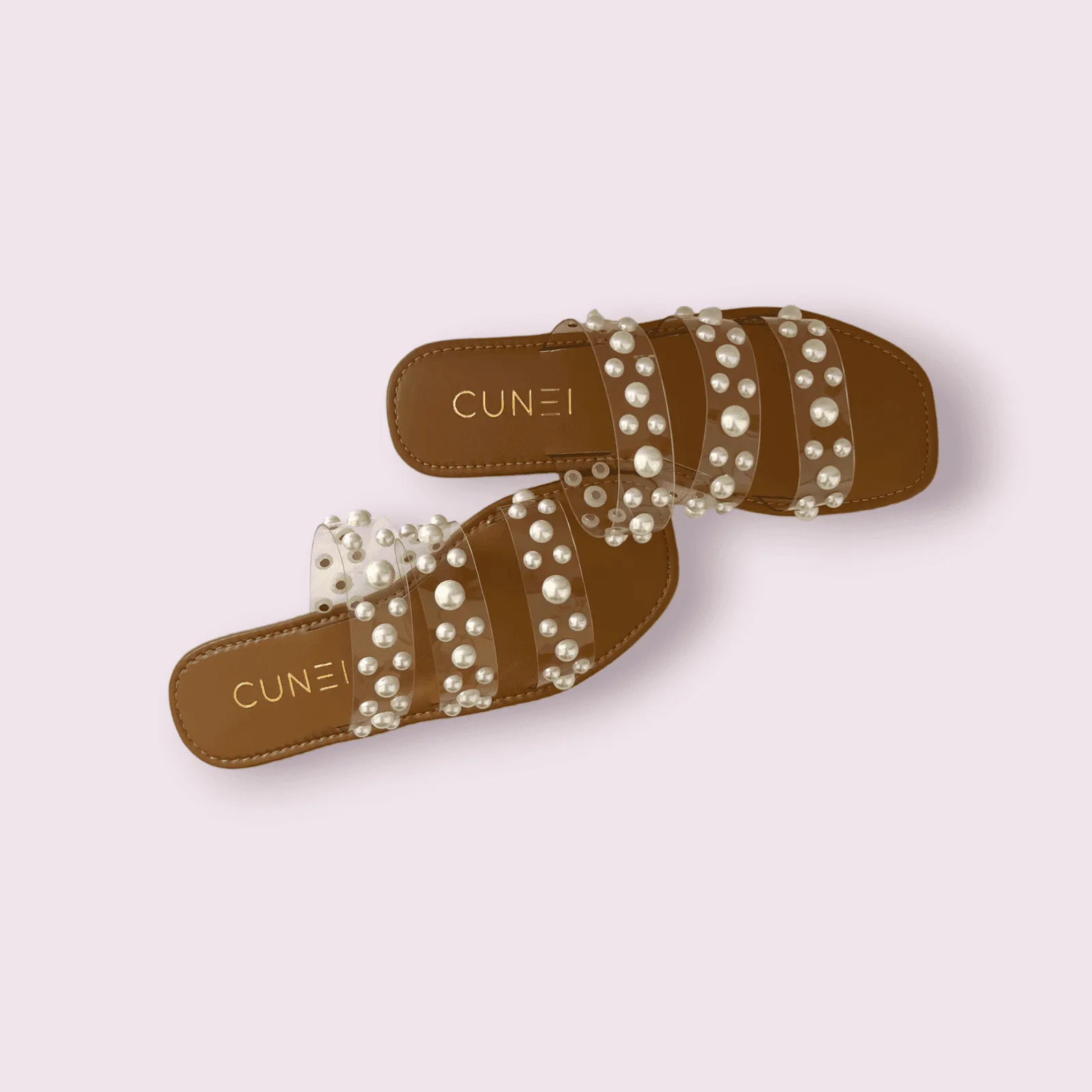 Tan Festive Pearl Flats