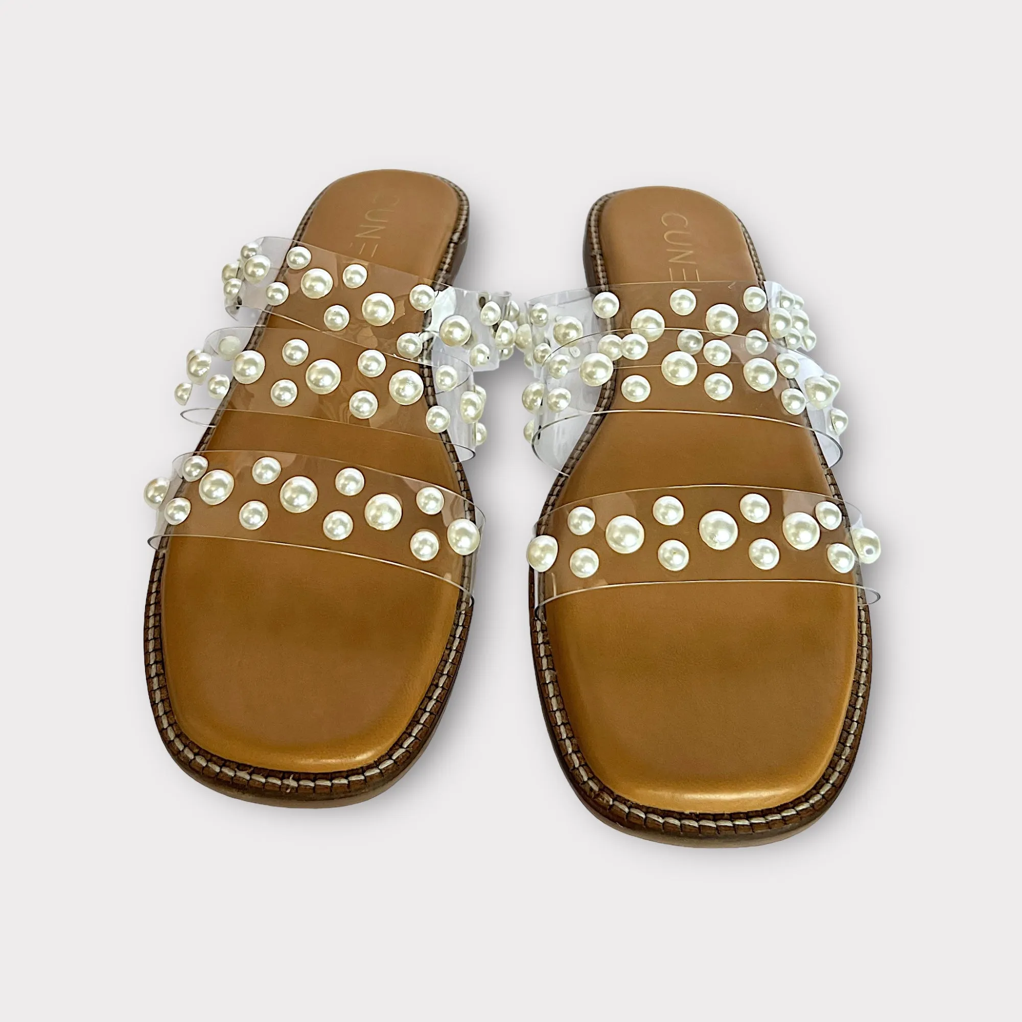 Tan Festive Pearl Flats