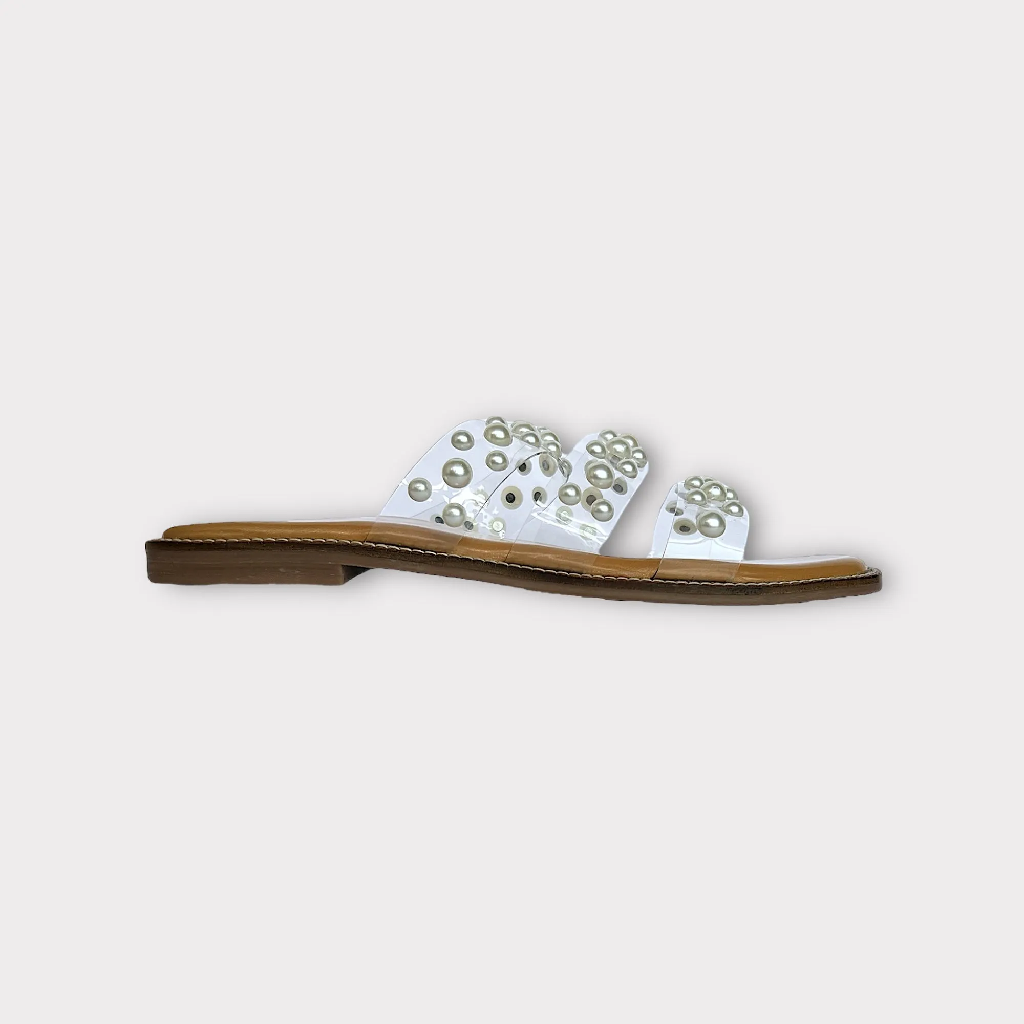 Tan Festive Pearl Flats