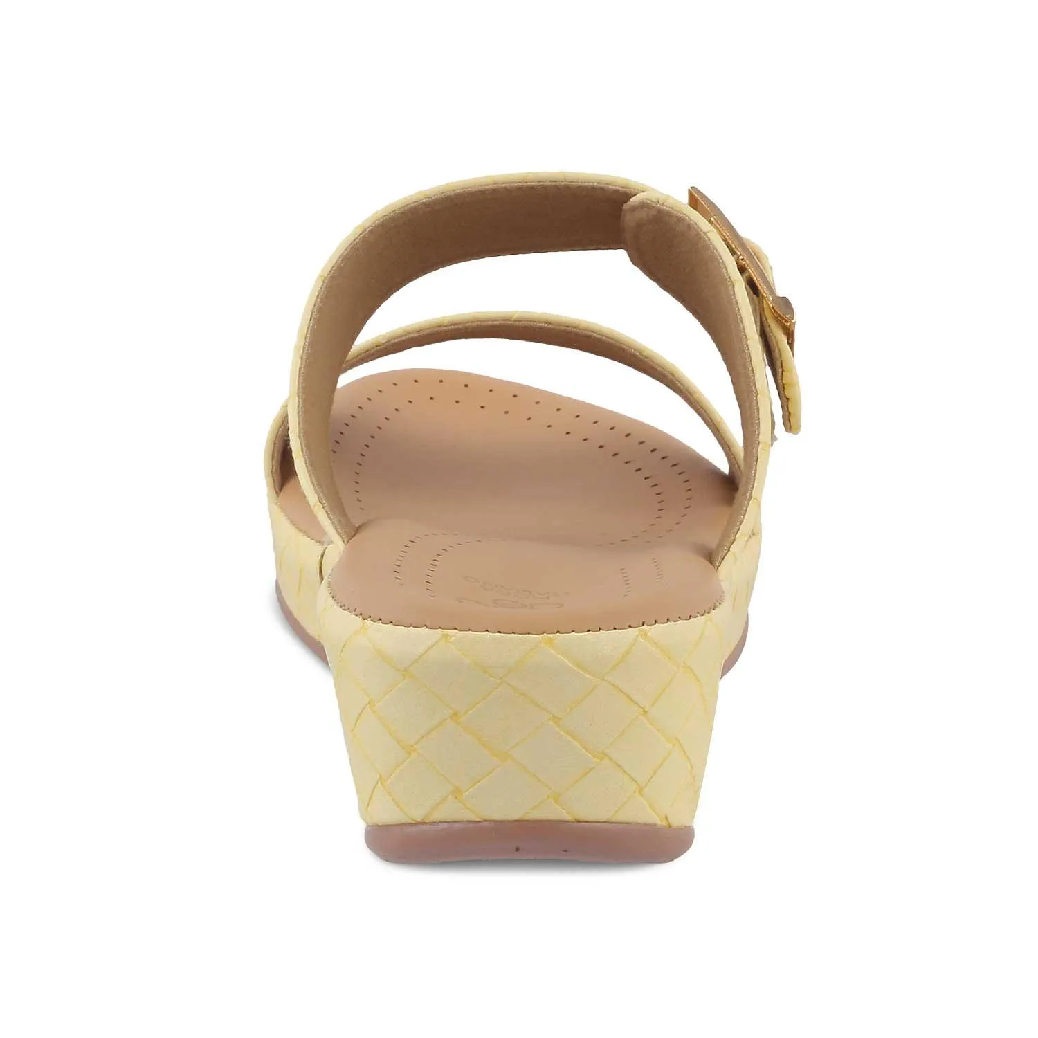 The Argos Yellow Women's Casual Wedge Sandals Tresmode