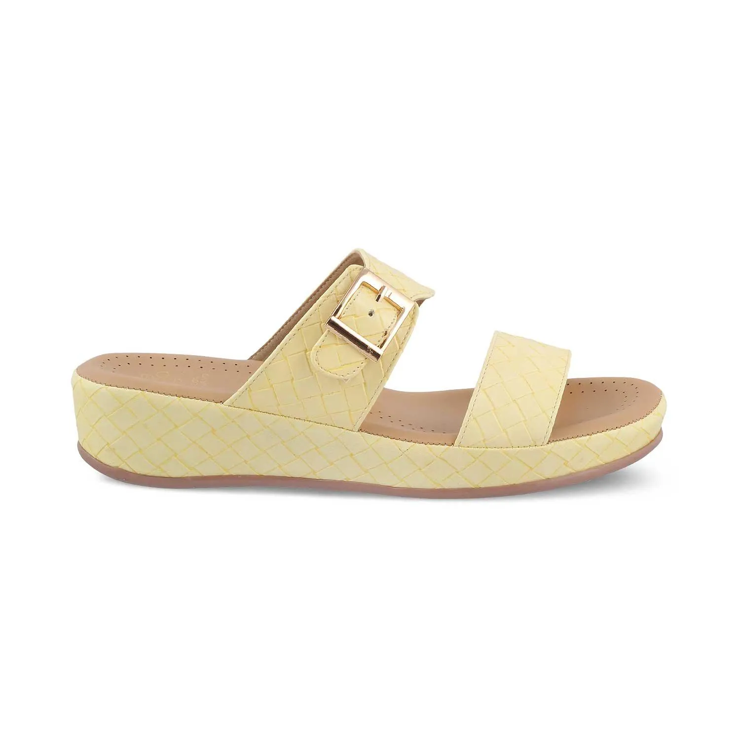 The Argos Yellow Women's Casual Wedge Sandals Tresmode