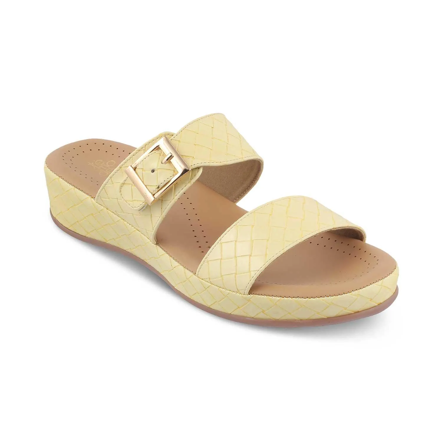 The Argos Yellow Women's Casual Wedge Sandals Tresmode