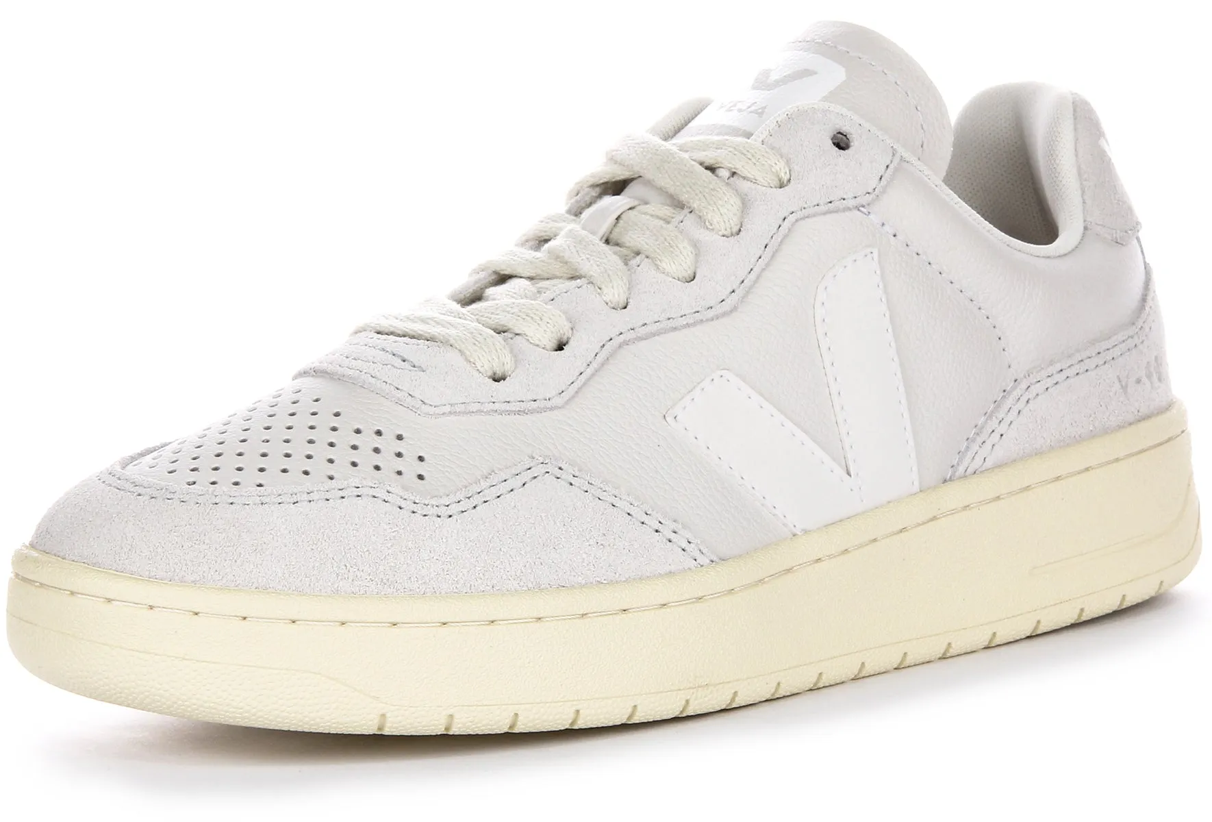 Veja V 90 Leather In Light Grey For Women