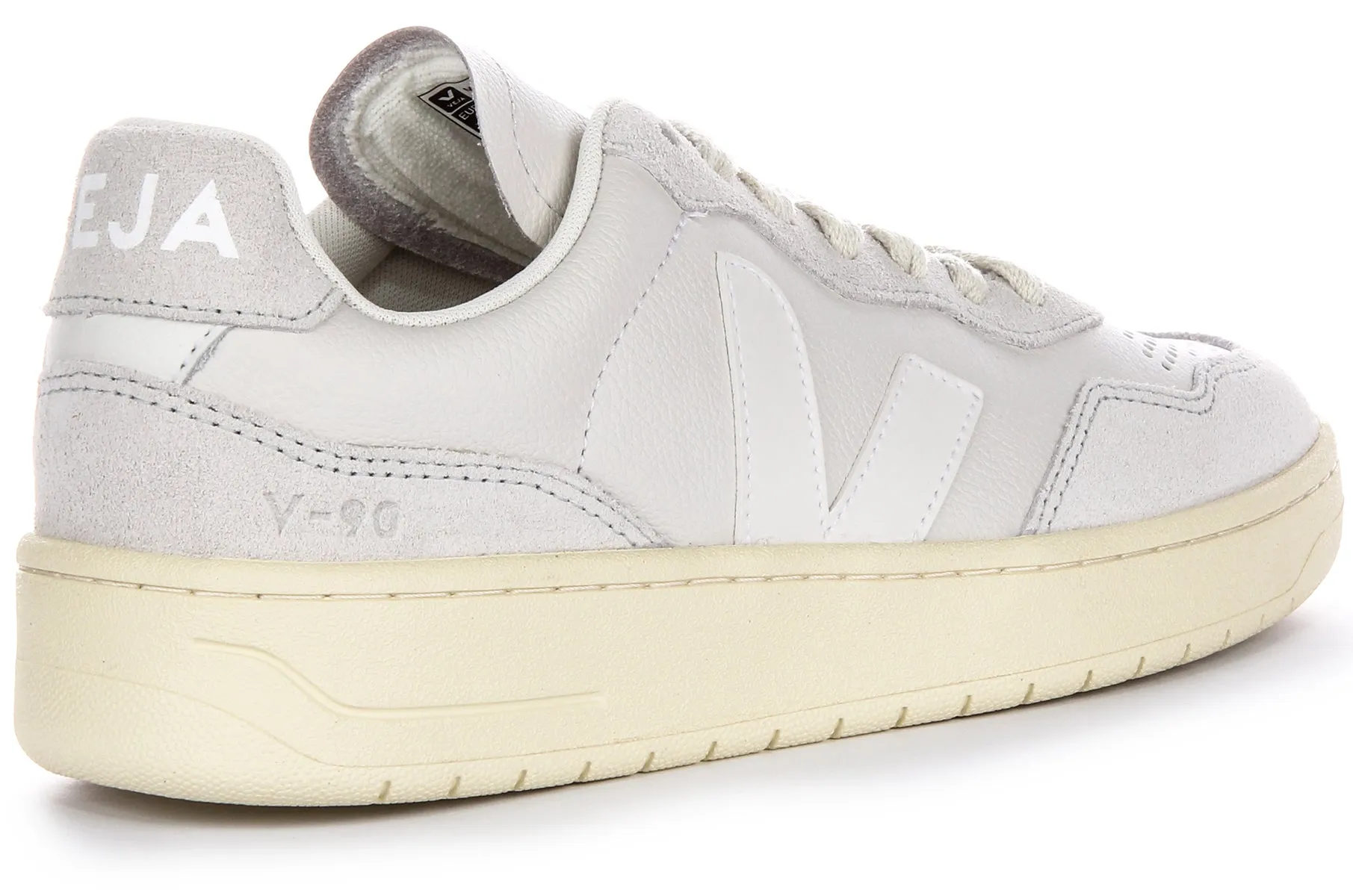 Veja V 90 Leather In Light Grey For Women