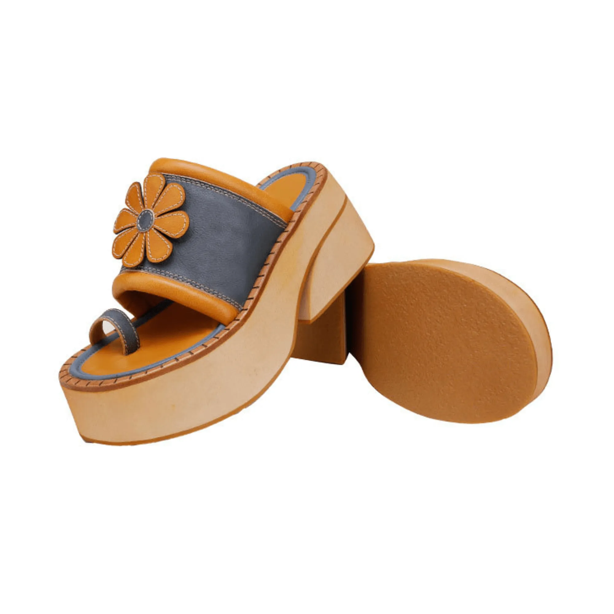 Vintage-inspired Leather Wedges Sandals For Her