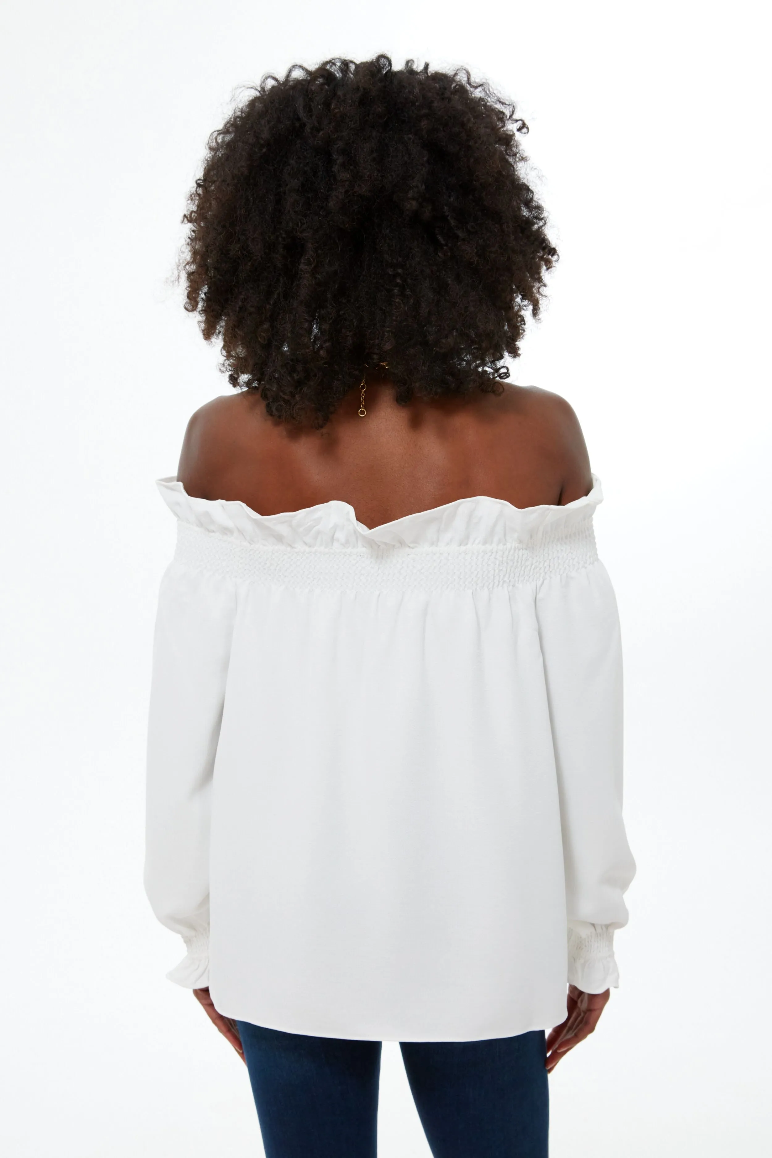 White Off the Shoulder Marguerite Blouse