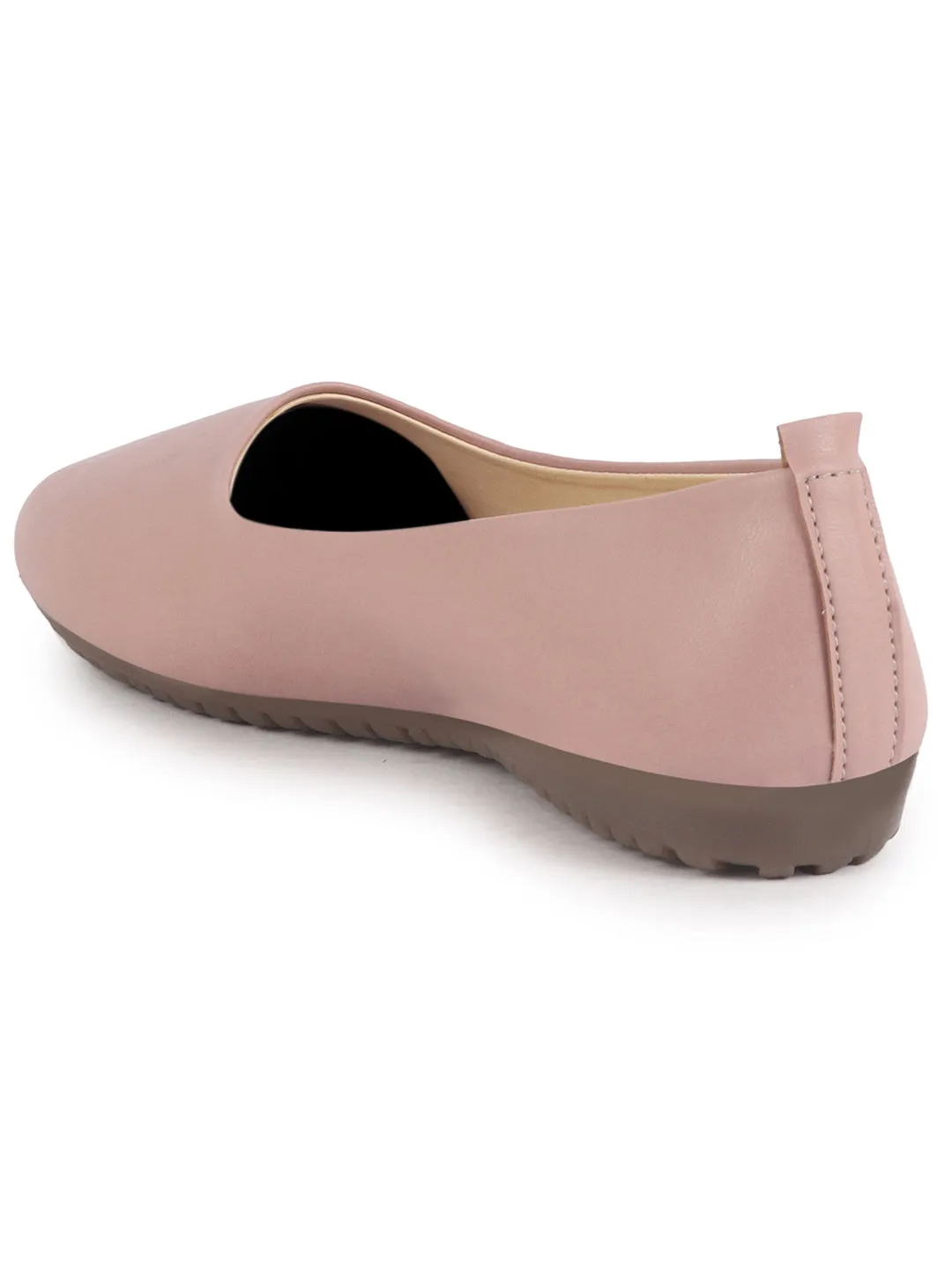 Women Pink Comfortable Broad Feet Flat Slip On Ballerina Shoes|Office Shoe|Slip On Shoe|Memory Cushion Sole