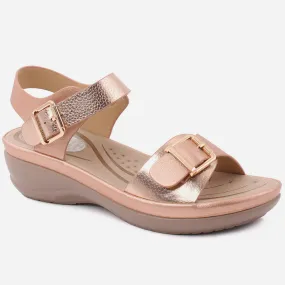 Women "ANIYAH" Ankle Strap Buckle Closure Casual Low Outdoor Wedge Open Toe Square Buckled Comfort Sandals