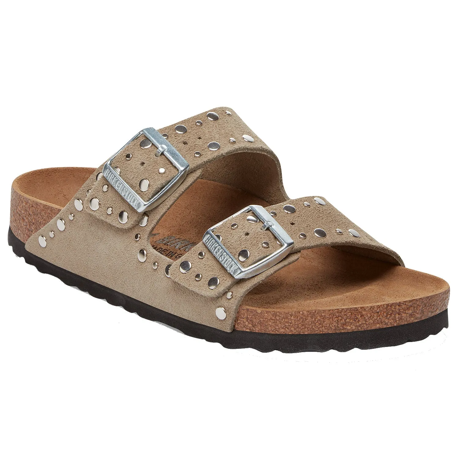 Women's Birkenstock Arizona Rivets Taupe Suede