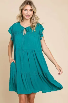 Women's Culture Code Ruffle Cap Sleeve Tiered Dress