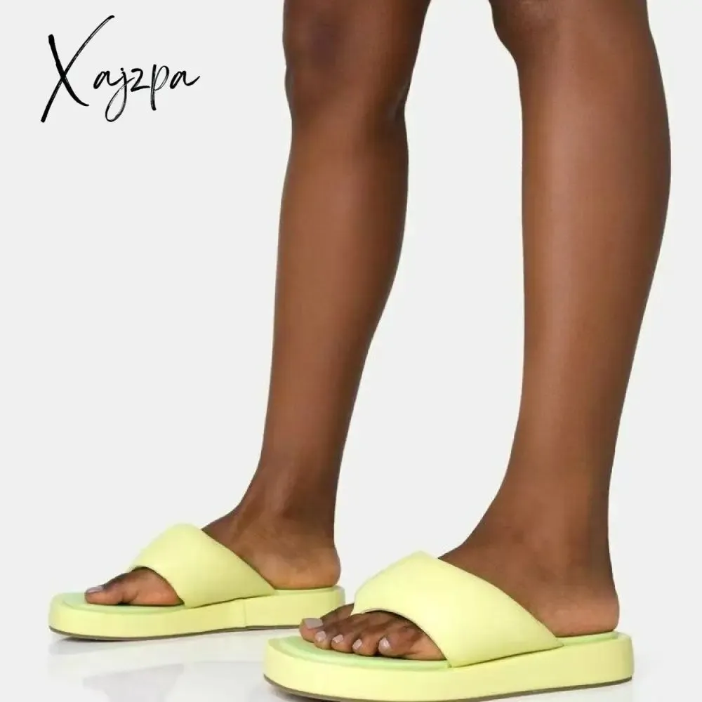 Xajzpa - Thick Sole Wedges Flip Flops For Women 2023 Summer Clip Platform Sandals Woman Non-slip Beach Slippers Girls Outdoor Slides